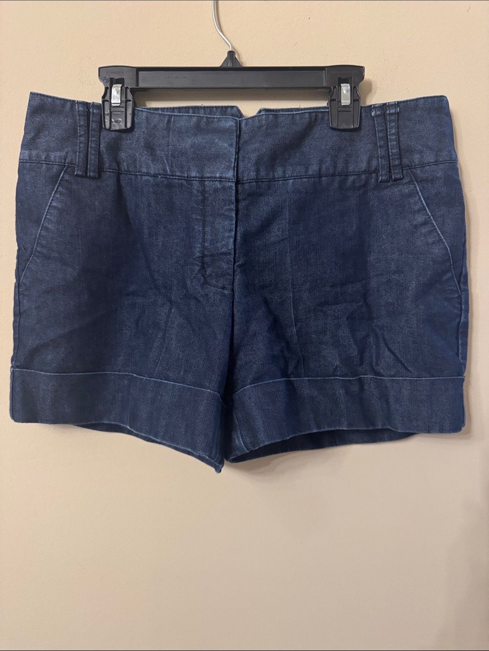 Express Dark Blue Denim Cuffed Shorts